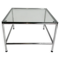 Table basse en verre carré 71 x 71 cm, années 1990