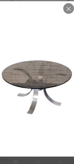 Table basse en verre fumée 1970