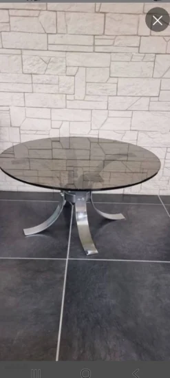 Table basse en verre fumée 1970