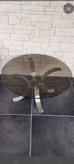 Table basse en verre fumée 1970