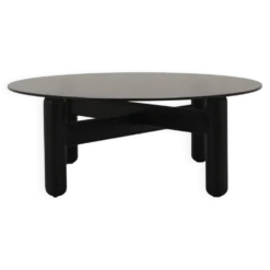 Table basse en verre fumé italien, années 1990