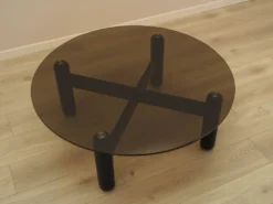 Table basse en verre fumé italien, années 1990