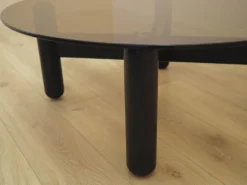 Table basse en verre fumé italien, années 1990