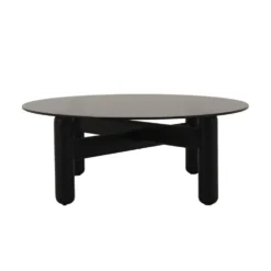 Table basse en verre fumé italien, années 1990