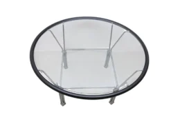 Table basse en verre industriel des années 1970