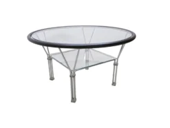 Table basse en verre industriel des années 1970
