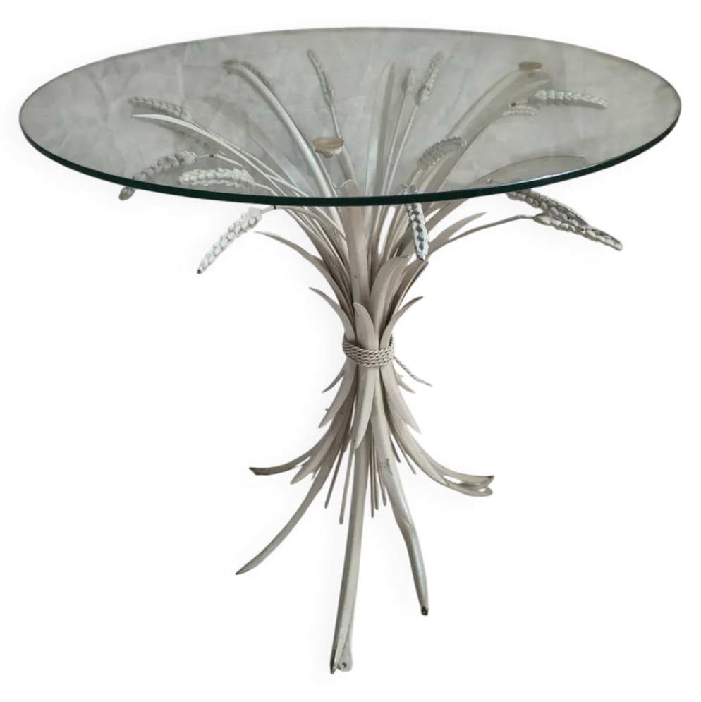 Table basse gerbe de blé fin années 1960
