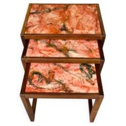 Table basse gigogne en marbre 1960