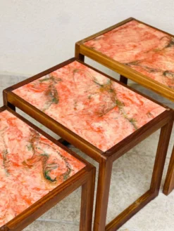 Table basse gigogne en marbre 1960