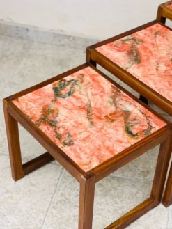 Table basse gigogne en marbre 1960