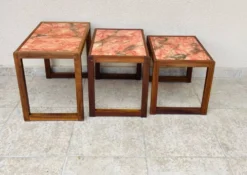 Table basse gigogne en marbre 1960