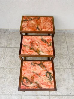 Table basse gigogne en marbre 1960