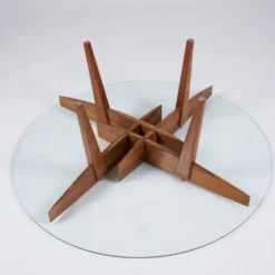Table basse géométrique par Gio Ponti pour Giordano Chiesa, années 1950.