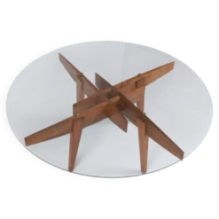 Table basse géométrique par Gio Ponti pour Giordano Chiesa, années 1950.