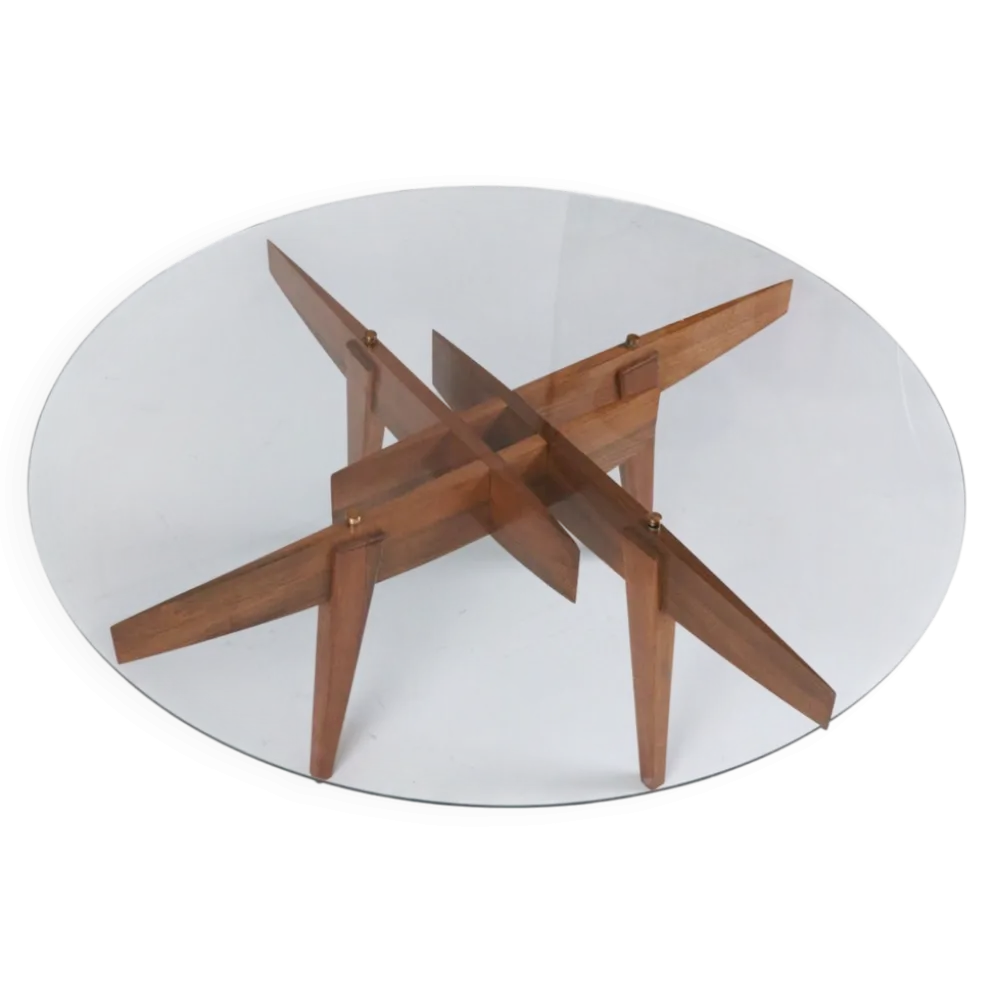 Table basse géométrique par Gio Ponti pour Giordano Chiesa, années 1950.