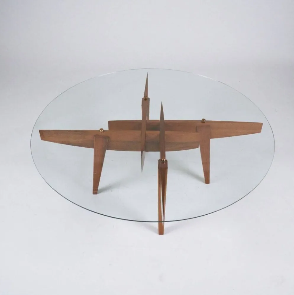 Table basse géométrique par Gio Ponti pour Giordano Chiesa, années 1950.