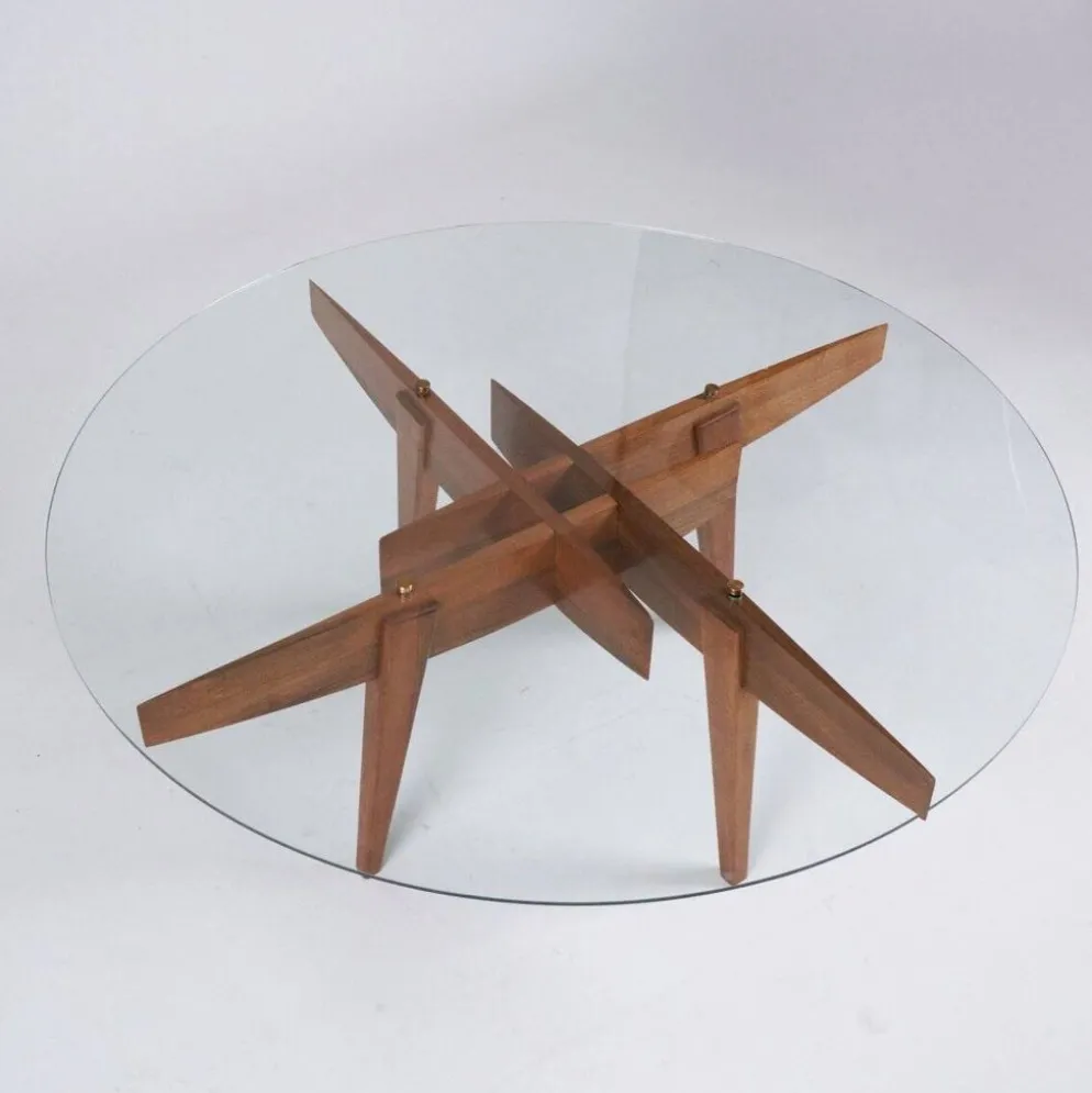 Table basse géométrique par Gio Ponti pour Giordano Chiesa, années 1950.