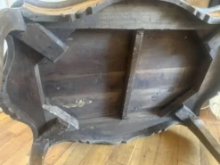 Table basse Louis XV en ronce de noyer