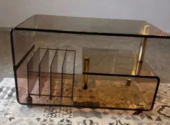 Table basse / meuble vinyles Michel Dumas – Roche Bobois – années 70