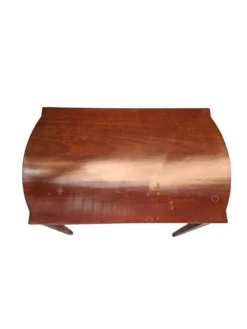 Table basse Mid-Century Modern des années 60 en bois précieux, design vintage.