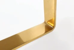 Table basse moderne du milieu du siècle avec base plaquée or et plateau en verre, années 1970.