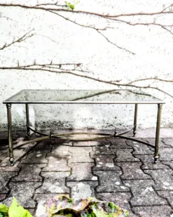 Table basse métal et verre fumé