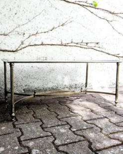 Table basse métal et verre fumé