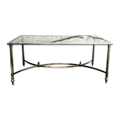 Table basse métal et verre fumé