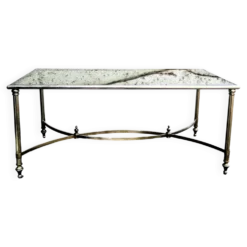 Table basse métal et verre fumé