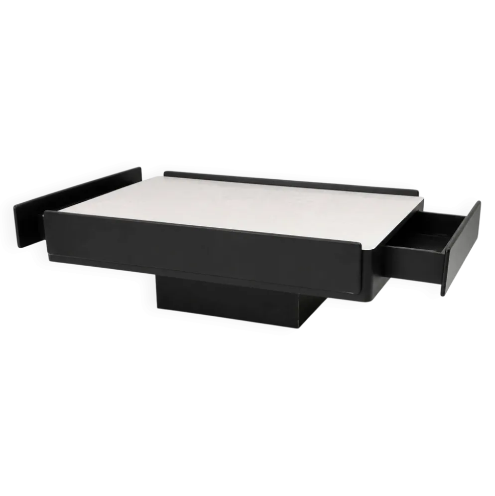 Table basse noire Vico Magistretti pour Gavina 1960