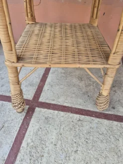 Table basse osier rotin vintage