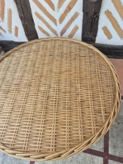 Table basse osier rotin vintage