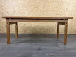 Table basse ou de salle à manger en chêne ajustable design danois des années 1960-1970