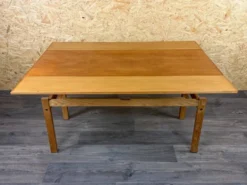 Table basse ou de salle à manger en chêne ajustable design danois des années 1960-1970