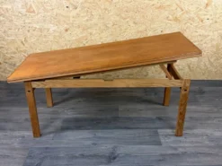 Table basse ou de salle à manger en chêne ajustable design danois des années 1960-1970