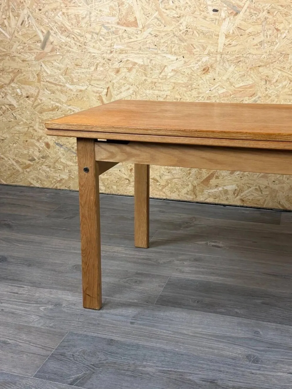 Table basse ou de salle à manger en chêne ajustable design danois des années 1960-1970