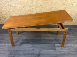 Table basse ou de salle à manger en chêne ajustable design danois des années 1960-1970