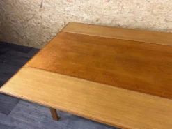 Table basse ou de salle à manger en chêne ajustable design danois des années 1960-1970