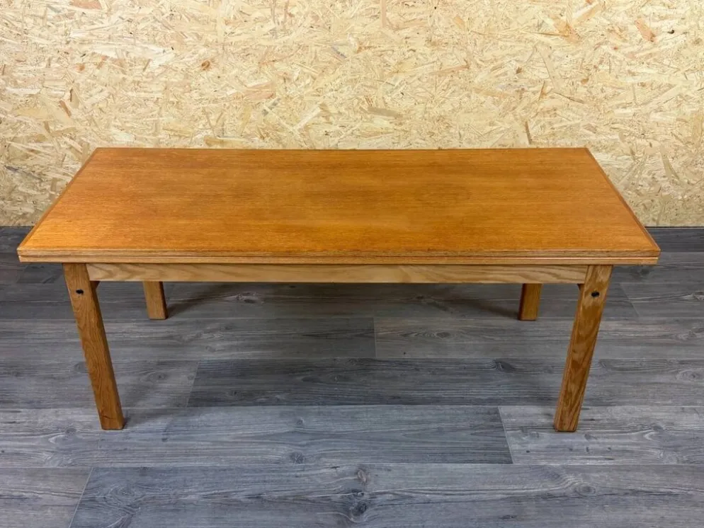 Table basse ou de salle à manger en chêne ajustable design danois des années 1960-1970