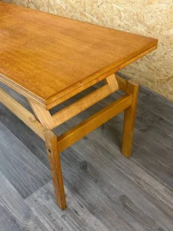 Table basse ou de salle à manger en chêne ajustable design danois des années 1960-1970