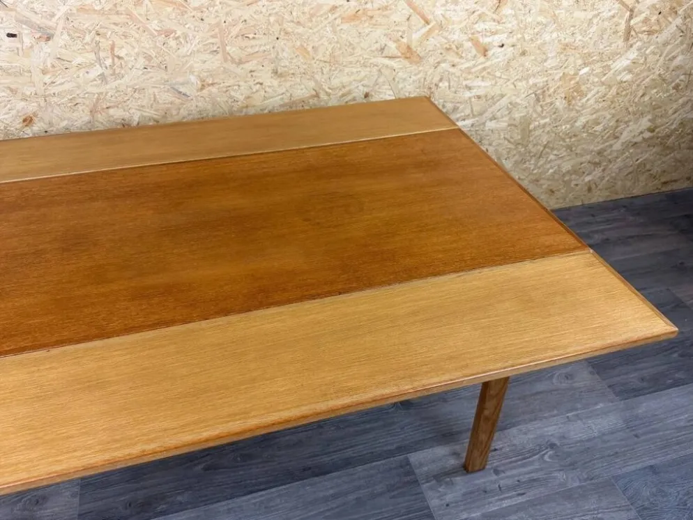 Table basse ou de salle à manger en chêne ajustable design danois des années 1960-1970