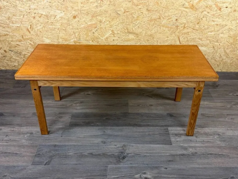 Table basse ou de salle à manger en chêne ajustable design danois des années 1960-1970