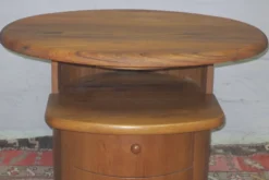 Table basse ovale en teck massif avec plateau pivotant par Silkeborg, Danemark, années 1960.