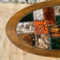 Table basse ovale vintage en céramique