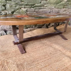 Table basse ovale vintage en céramique