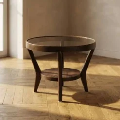 Table basse par Karel Kozelka et Antonín Kropáček pour Interier Praha, années 1940, Tchécoslovaquie, 73 × 57 × 57 cm