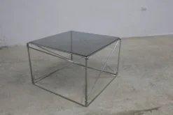 Table basse par max Sauze collection Isocèle 1970 plateau verr