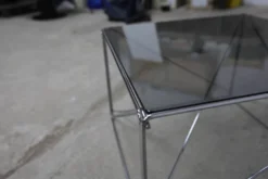 Table basse par max Sauze collection Isocèle 1970 plateau verr
