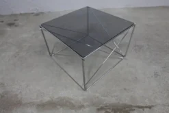 Table basse par max Sauze collection Isocèle 1970 plateau verr