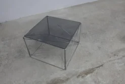 Table basse par max Sauze collection Isocèle 1970 plateau verr